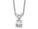 1/3 Carat (ctw E-F, VS2-SI1) Lab Grown Diamond Solitaire Pendant Necklace in 14K White Gold with Chain